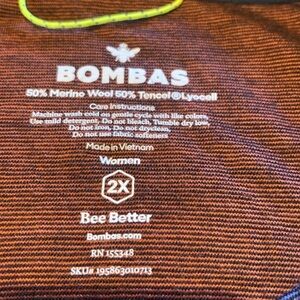 Bombas Merino Wool Blend Crew Neck Long Sleeve T-Shirt Blue Size 2XL